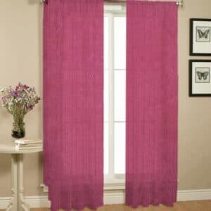Pair of Crushed Sheer Curtains Burgundy