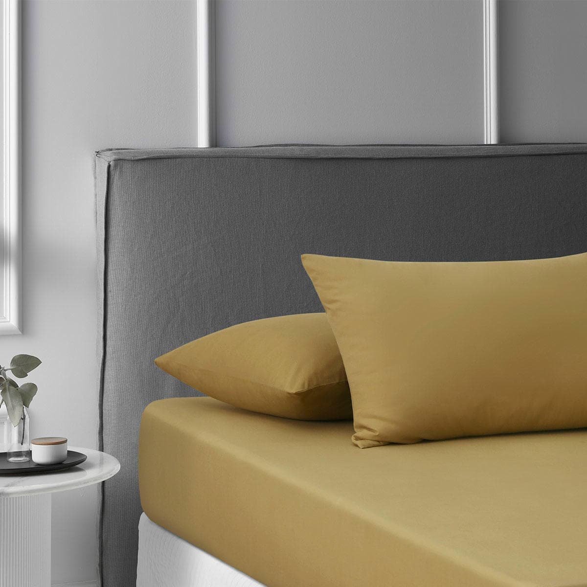 Accessorize Pecan Washed Cotton Fitted Sheet Set Double - V442-HIN-FITTEDSS-WASHCOTTON-PECAN-DS Accessorize Pecan Washed Cotton Fitted Sheet Set Double