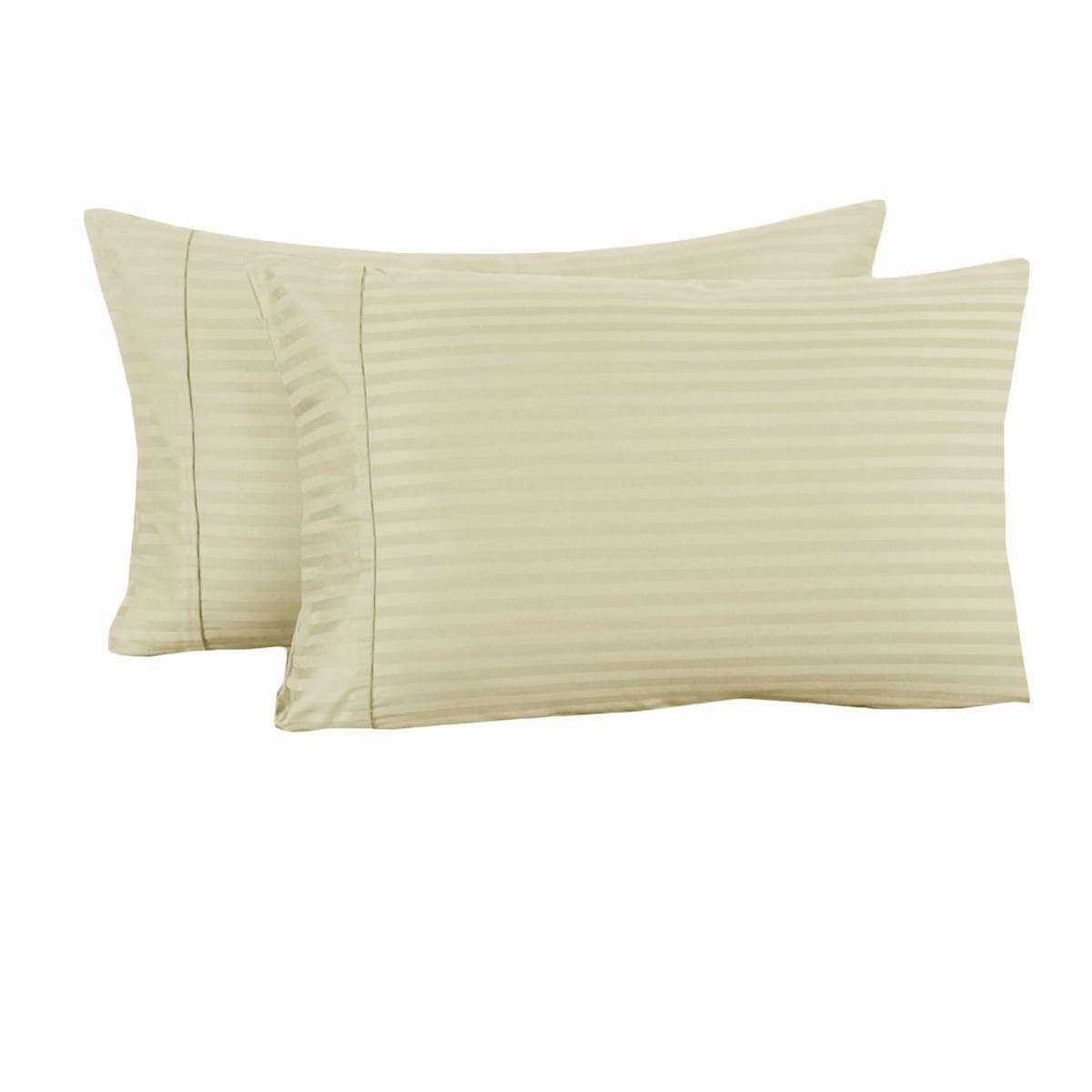Accessorize 325TC Pair of Cuffed Standard Pillowcases Ecru - V442-HIN-PILLOWC-STRIPECUFFED-ECRU-ST Accessorize 325TC Pair of Cuffed Standard Pillowcases Ecru
