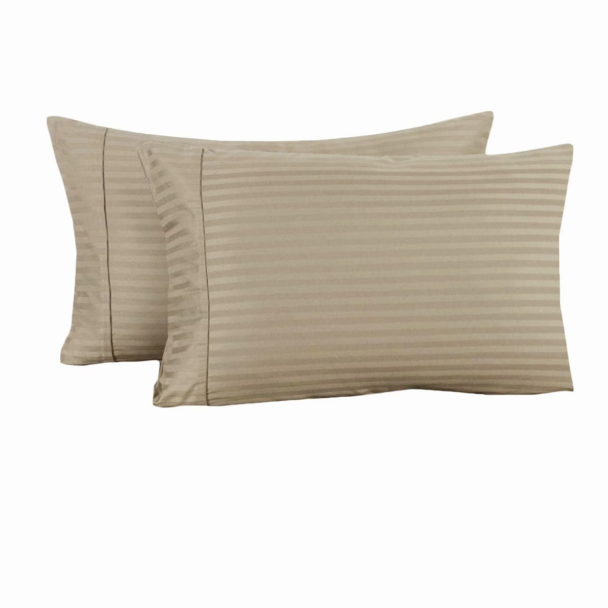 Accessorize 325TC Pair of Cuffed Standard Pillowcases Linen - V442-HIN-PILLOWC-STRIPECUFFED-LINEN-ST Accessorize 325TC Pair of Cuffed Standard Pillowcases Linen