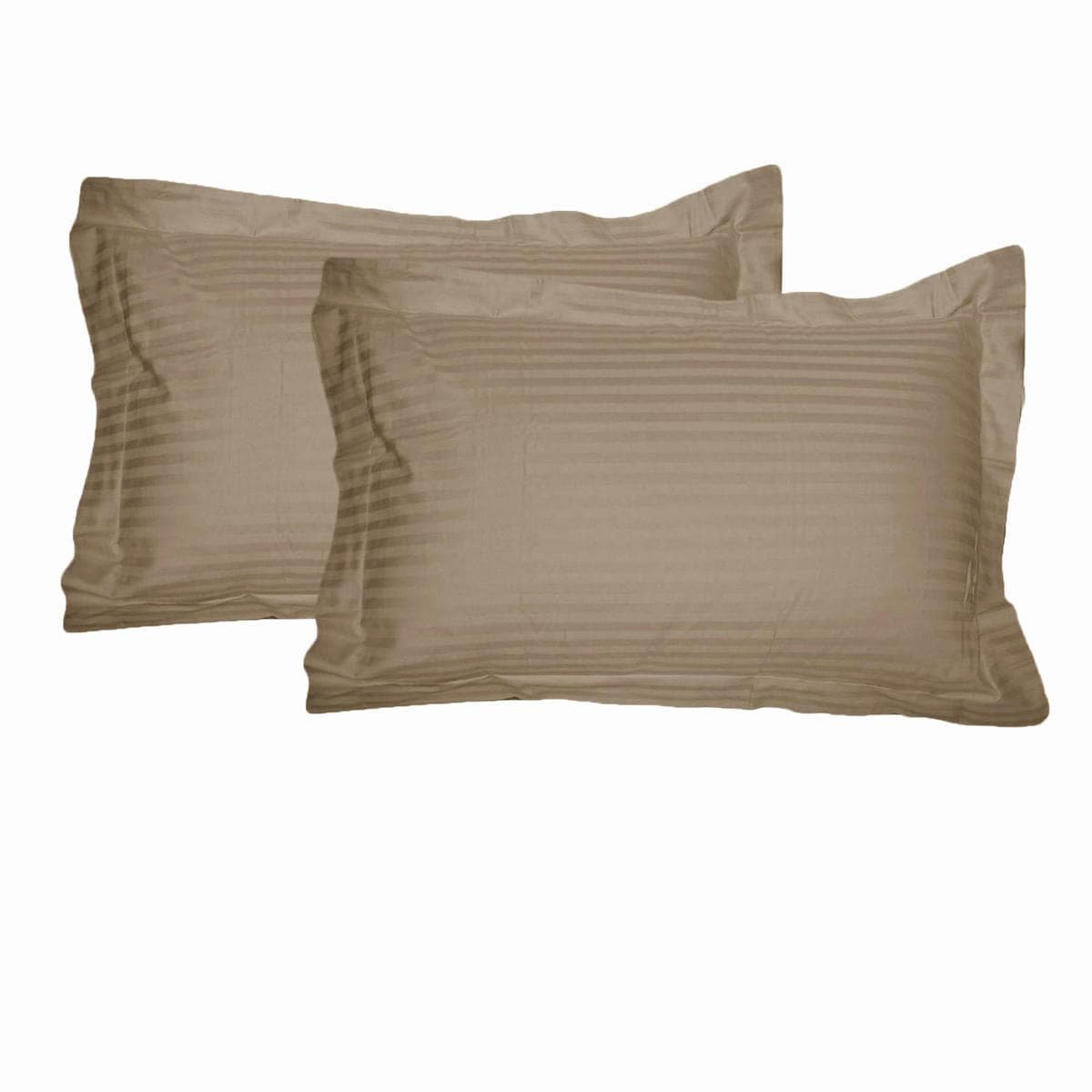 Accessorize 325TC Pair of Tailored Standard Pillowcases Mocha - V442-HIN-PILLOWC-STRIPETAILORED-MOCHA-ST Accessorize 325TC Pair of Tailored Standard Pillowcases Mocha
