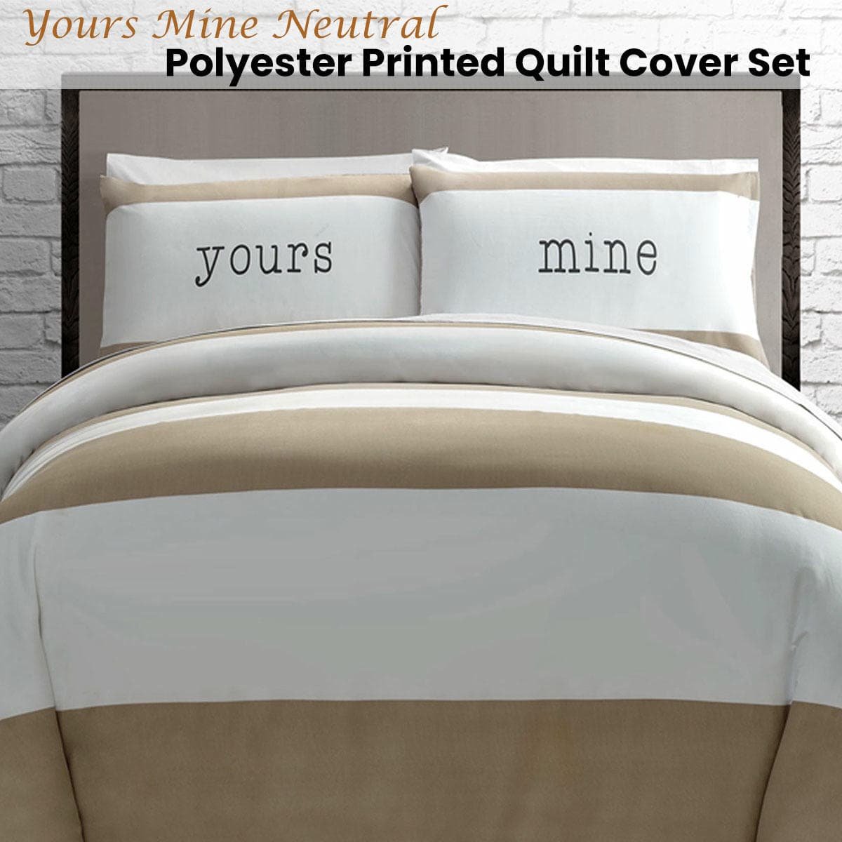 Big Sleep Yours Mine Neutral Quilt Cover Set Single - V442-HIN-QUILTCS-YOURSMINE-NEUTRAL-SB V442 HIN QUILTCS YOURSMINE NEUTRAL SB 173578 01