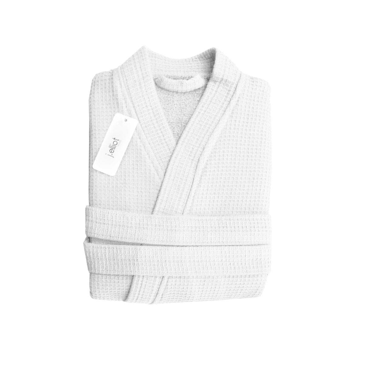 J Elliot Home Camila Cotton Waffle Bath Robe Cloud White - V442-IDC-BATHROBE-CAMILA-CLOUD-L J Elliot Home Camila Cotton Waffle Bath Robe Cloud White