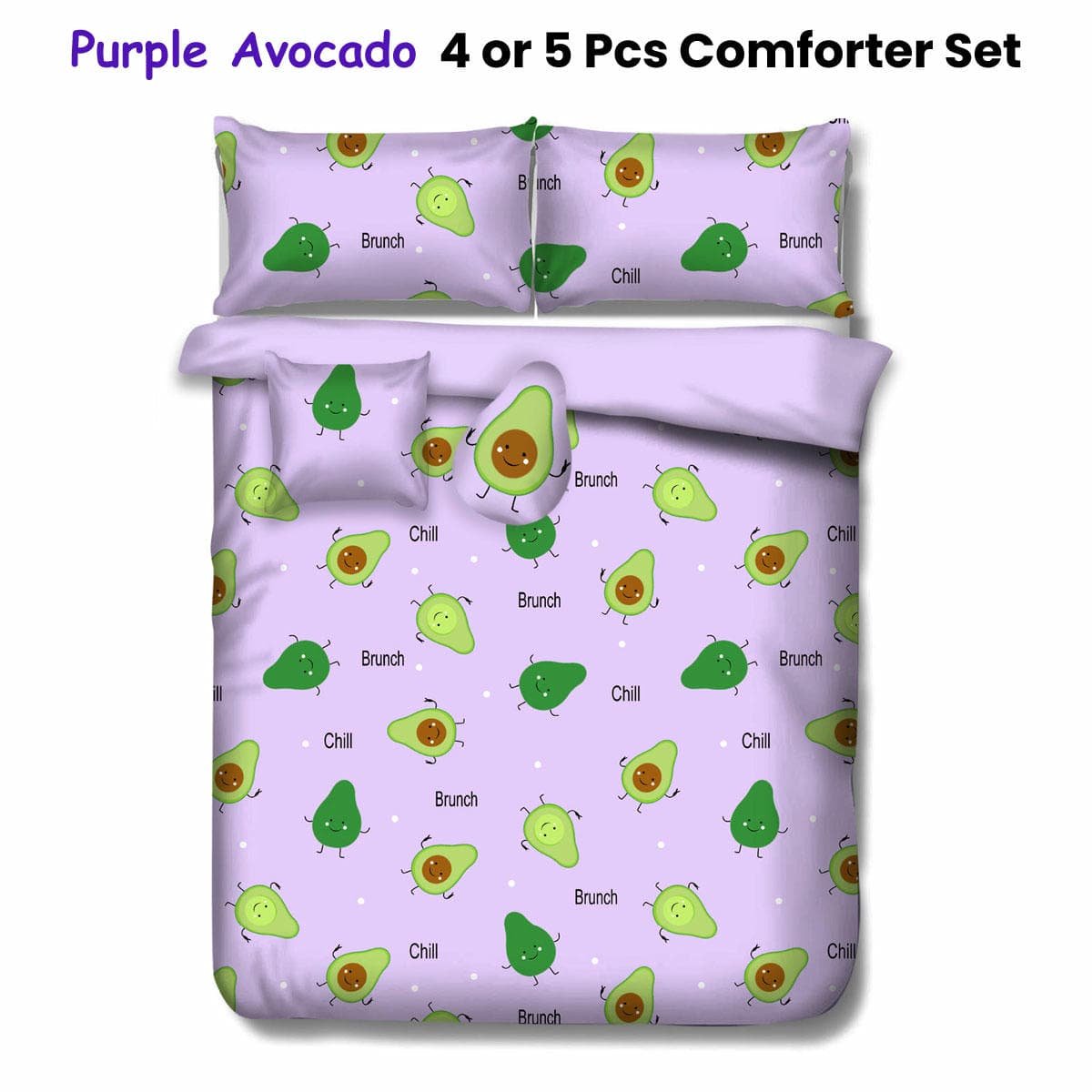 Ramesses Purple Avocado Kids Advventure 5 Pcs Comforter Set King - V442-KIT-COMFORTER-AVOCADO-PURPLE-KI V442 KIT COMFORTER AVOCADO PURPLE KI 173560 01