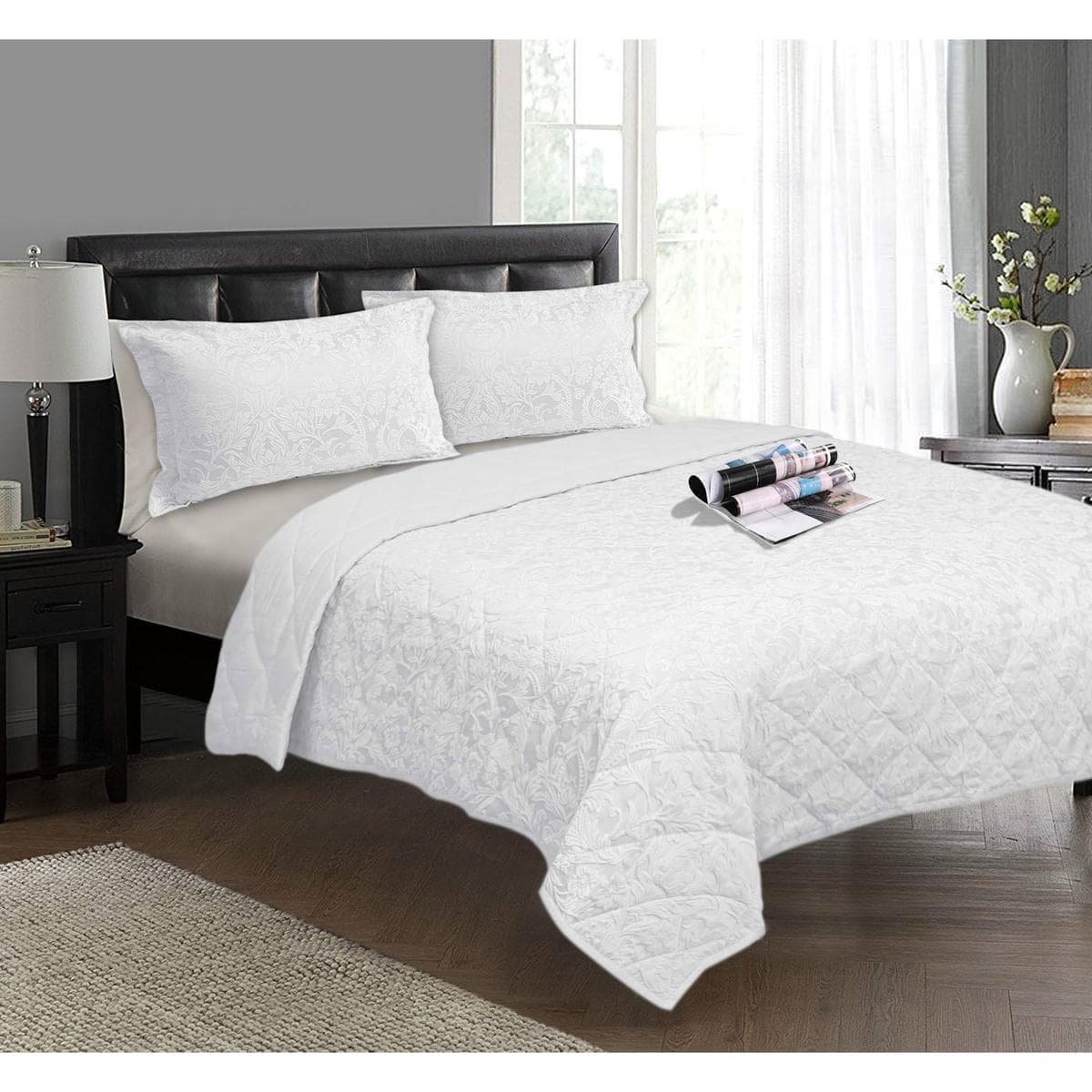 V442 KIT COMFORTER JACQUARDFLORAL WHITE QS 146465 00