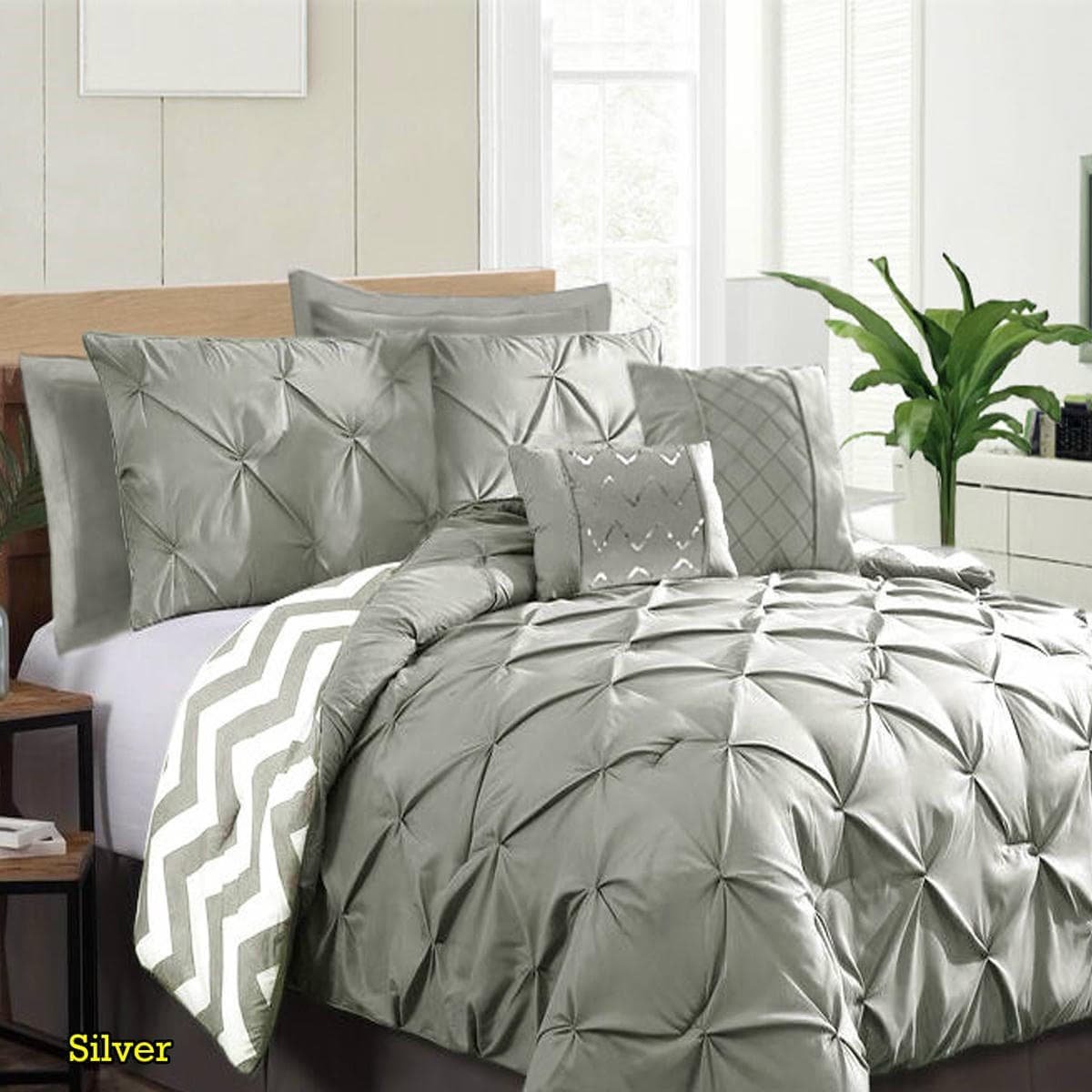 V442 KIT COMFORTER PINCHPLEAT SILVER QS 146447 00