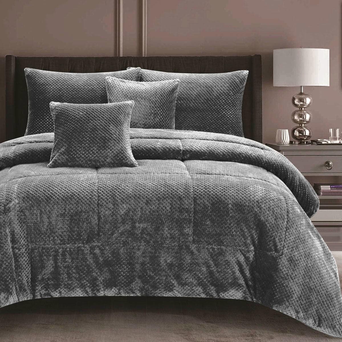 V442 KIT COMFORTER WAFFLEFLEECE FROSTGREY QS 173520 00