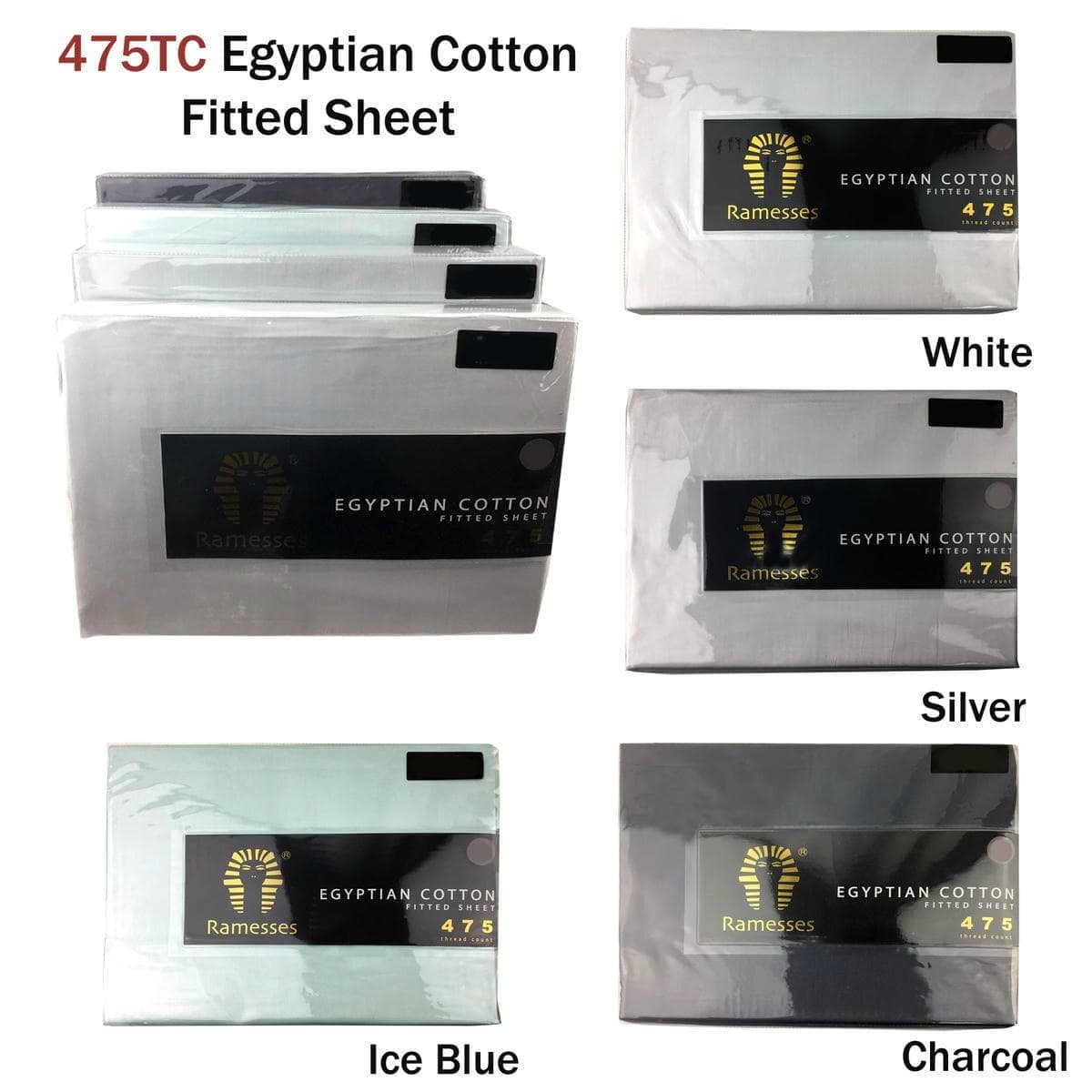 Ramesses 475TC Egyptian Cotton Fitted Sheet Queen White - V442-KIT-SHEETS-FITTEDEC475TC-WHITE-QS V442 KIT SHEETS FITTEDEC475TC WHITE QS 158663 01