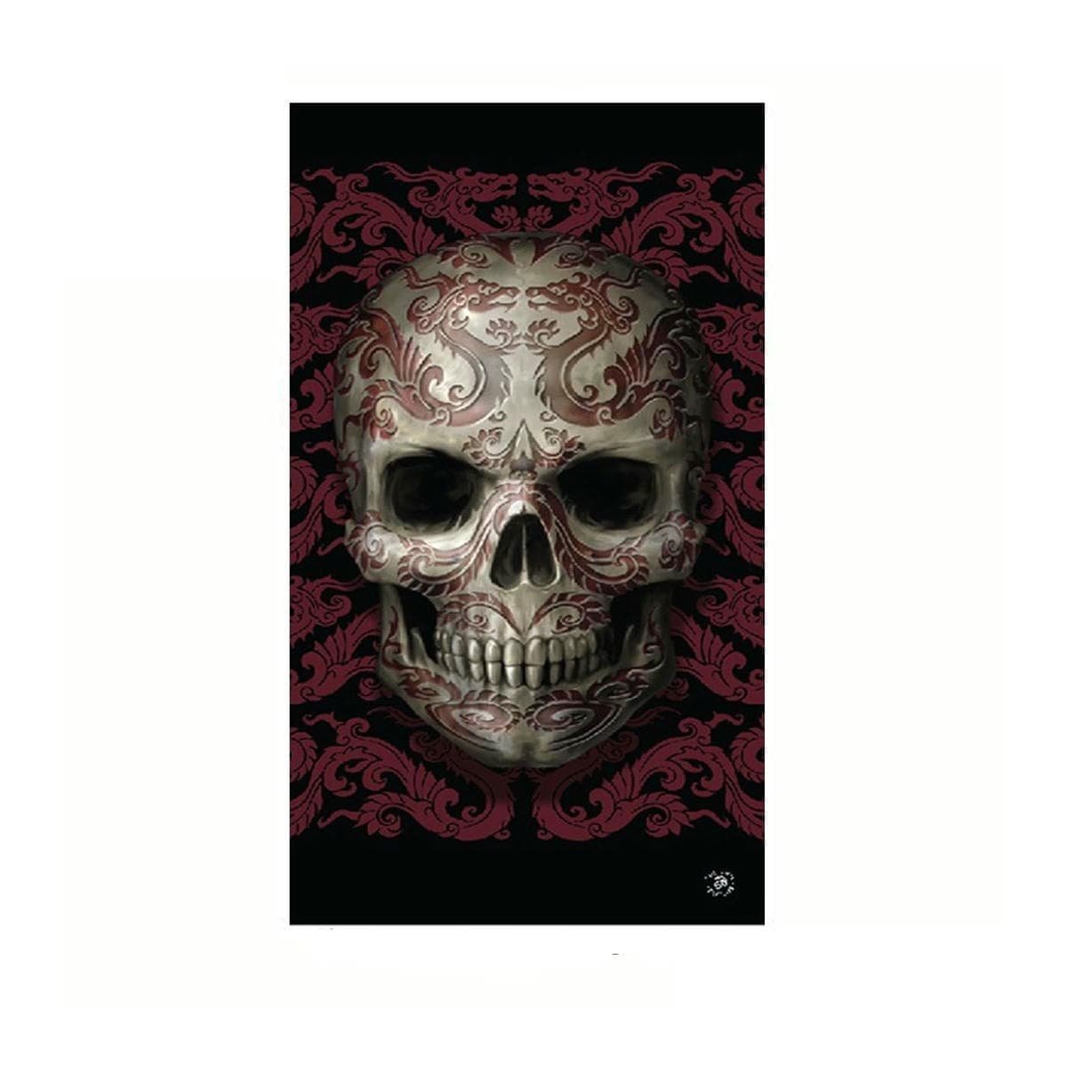 Anne Stokes Oriental Skull Beach Towel 75 x 150 cm - V442-LDE-TOWEL-ORIENTALSKULL-BLACK-RE Anne Stokes Oriental Skull Beach Towel 75 x 150 cm