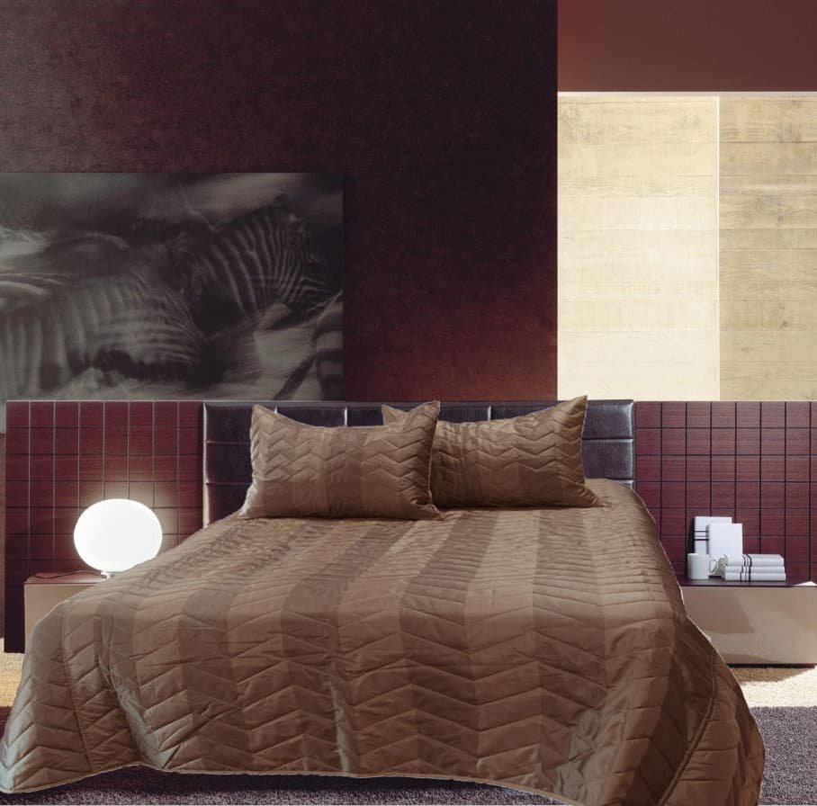 Rapee Faux Silk Coverlet Set Zig Zag Brown - Queen - V442-RAP-COVERLETS-FAUX-SILK-ZIG-ZAG-BROWN-QS V442 RAP COVERLETS FAUX SILK ZIG ZAG BROWN QS 208752 00