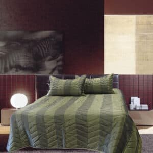 V442 RAP COVERLETS FAUX SILK ZIG ZAG SAGE QS 208754 00