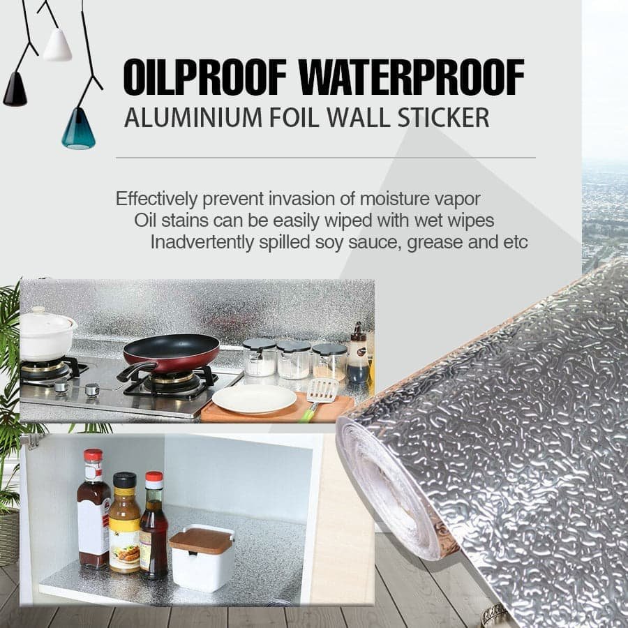 Aluminum Foil Sticker Self Adhesive Oil-proof Waterproof Kitchen Cabinet Wall(40*500cm) - V462-H-12-02 Aluminum Foil Sticker Self Adhesive Oil-proof Waterproof Kitchen Cabinet Wall(40*500cm) - Image 2