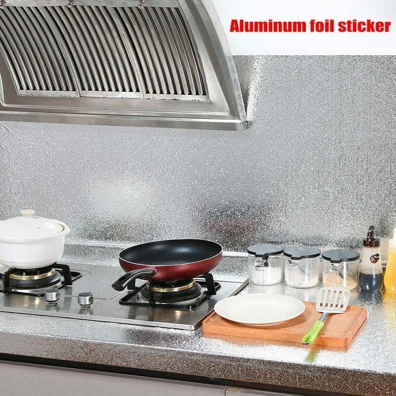 Aluminum Foil Sticker Self Adhesive Oil-proof Waterproof Kitchen Cabinet Wall(40*500cm) - V462-H-12-02 Aluminum Foil Sticker Self Adhesive Oil-proof Waterproof Kitchen Cabinet Wall(40*500cm) - Image 6