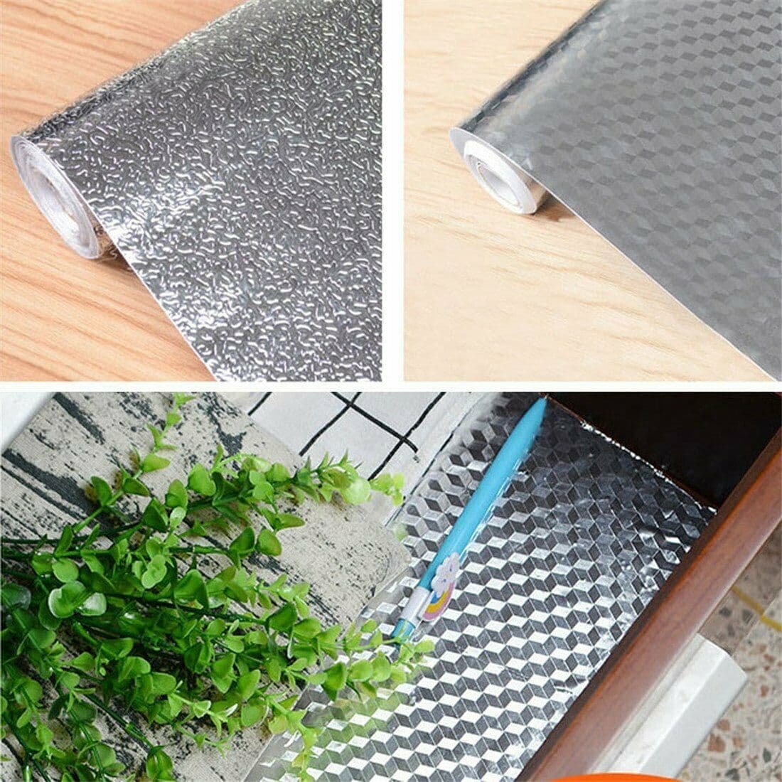 Aluminum Foil Sticker Self Adhesive Oil-proof Waterproof Kitchen Cabinet Wall(40*500cm) - V462-H-12-02 Aluminum Foil Sticker Self Adhesive Oil-proof Waterproof Kitchen Cabinet Wall(40*500cm) - Image 8