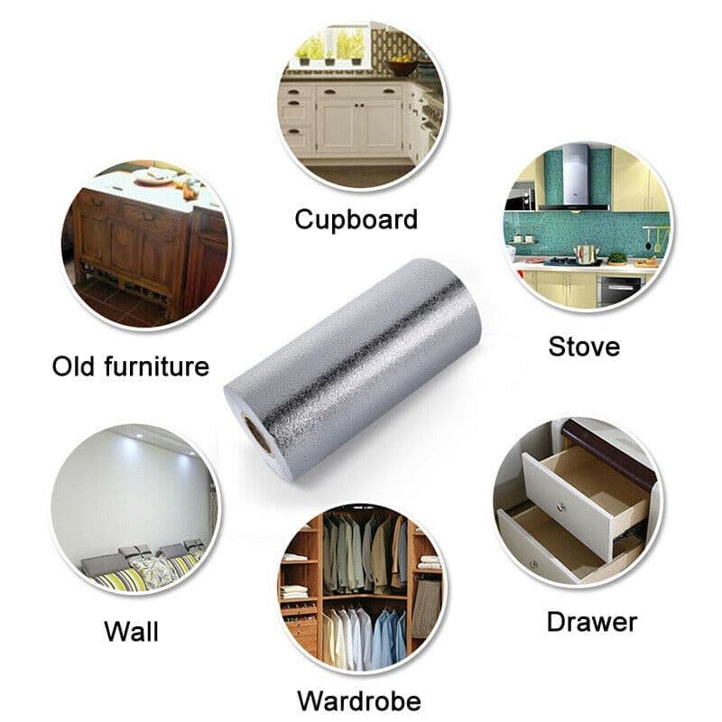 Aluminum Foil Sticker Self Adhesive Oil-proof Waterproof Kitchen Cabinet Wall(40*500cm) - V462-H-12-02 Aluminum Foil Sticker Self Adhesive Oil-proof Waterproof Kitchen Cabinet Wall(40*500cm) - Image 11