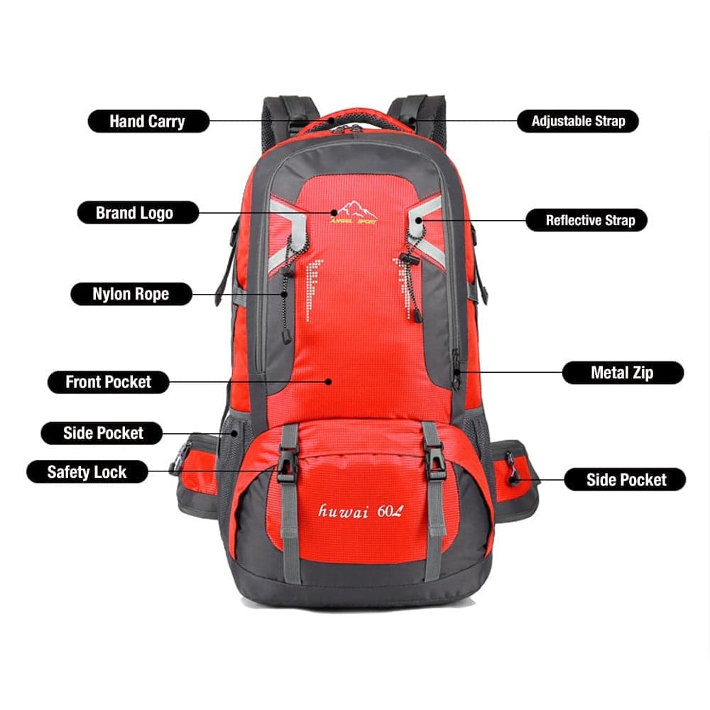 60L Waterproof Outdoor Hiking Backpack Camping Outdoor Trekking Bag(Blue) - V462-TO-29-06 60L Waterproof Outdoor Hiking Backpack Camping Outdoor Trekking Bag(Blue) - Image 3