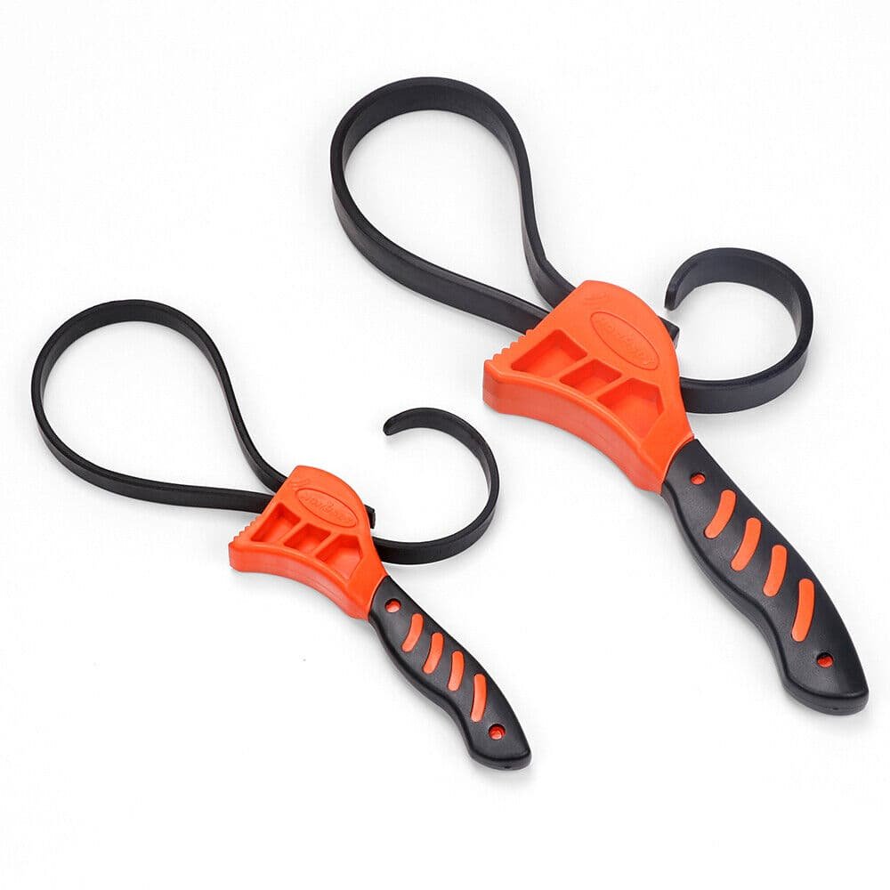 2Pc Adjustable Strap Wrench Rubber Belt Spanner Multi-Purpose Jar Opener Filter - V465-97500-AU 2Pc Adjustable Strap Wrench Rubber Belt Spanner Multi-Purpose Jar Opener Filter