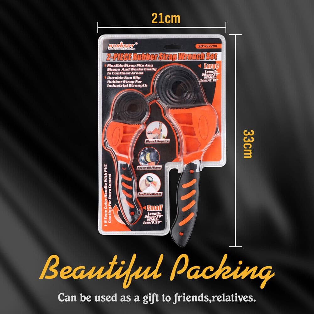 2Pc Adjustable Strap Wrench Rubber Belt Spanner Multi-Purpose Jar Opener Filter - V465-97500-AU 2Pc Adjustable Strap Wrench Rubber Belt Spanner Multi-Purpose Jar Opener Filter - Image 8