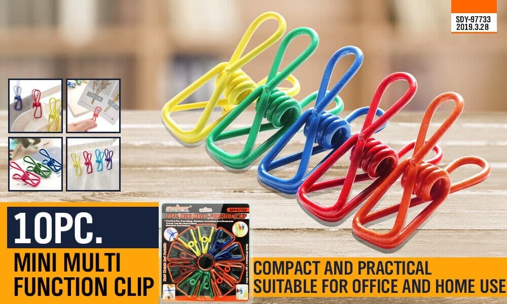 10Pc Steel Clips Multi-Use Spring Clamps Clothes Peg Hanging Note Book Laundry - V465-97733-AU-2 10Pc Steel Clips Multi-Use Spring Clamps Clothes Peg Hanging Note Book Laundry - Image 2