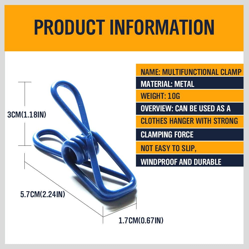 10Pc Steel Clips Multi-Use Spring Clamps Clothes Peg Hanging Note Book Laundry - V465-97733-AU-2 10Pc Steel Clips Multi-Use Spring Clamps Clothes Peg Hanging Note Book Laundry - Image 10