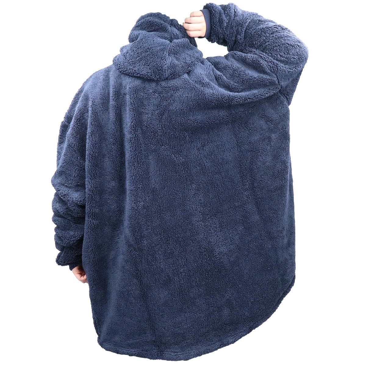 Oversized Soft Pullover Plain Hoodie Warm Fleece Blanket Plush Winter Sweatshirt, Blue Tie-Dye, Adult - V474-438922 Oversized Soft Pullover Plain Hoodie Warm Fleece Blanket Plush Winter Sweatshirt, Blue Tie-Dye, Adult - Image 3