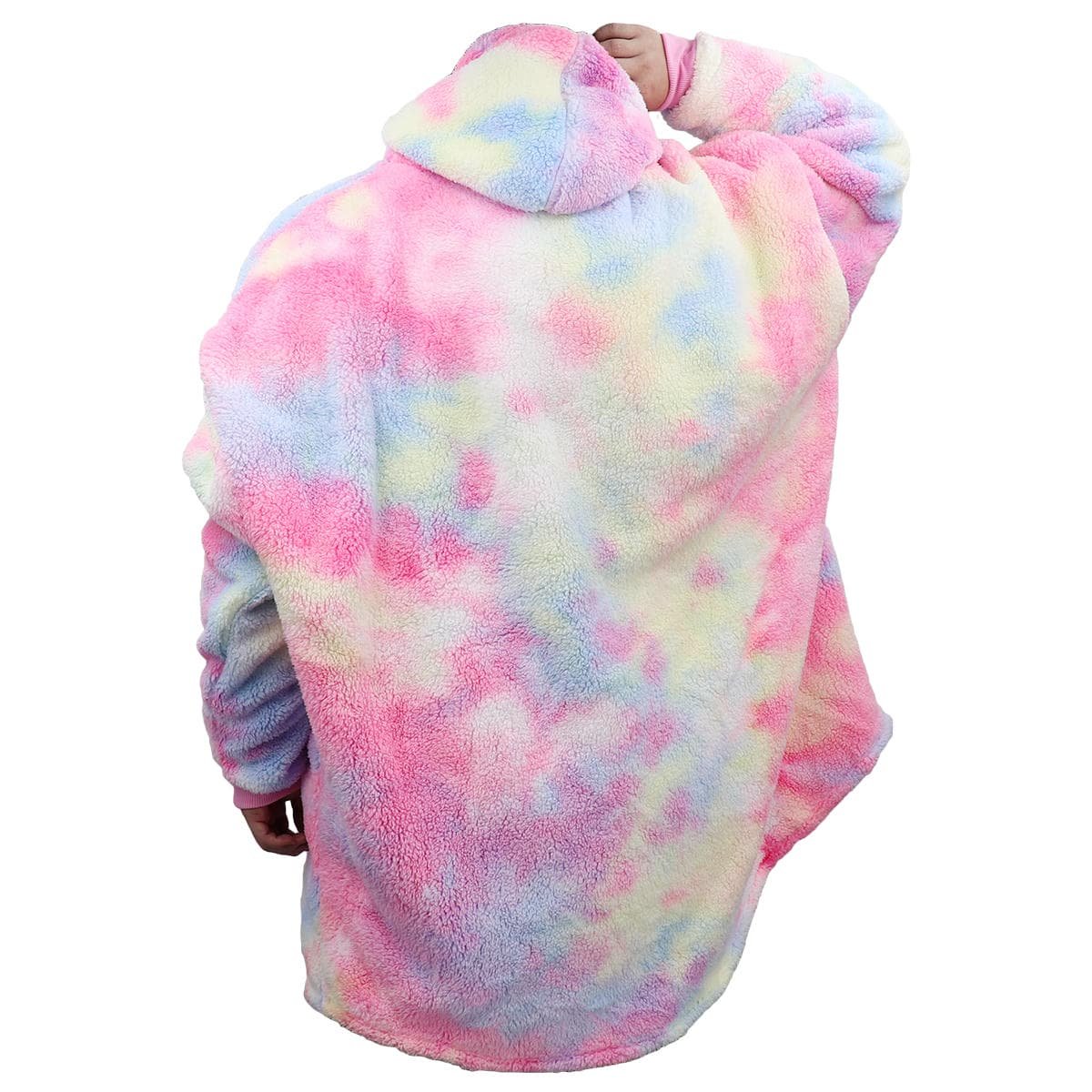 Oversized Soft Pullover Plain Hoodie Warm Fleece Blanket Plush Winter Sweatshirt, Blue Tie-Dye, Adult - V474-438922 Oversized Soft Pullover Plain Hoodie Warm Fleece Blanket Plush Winter Sweatshirt, Blue Tie-Dye, Adult - Image 7