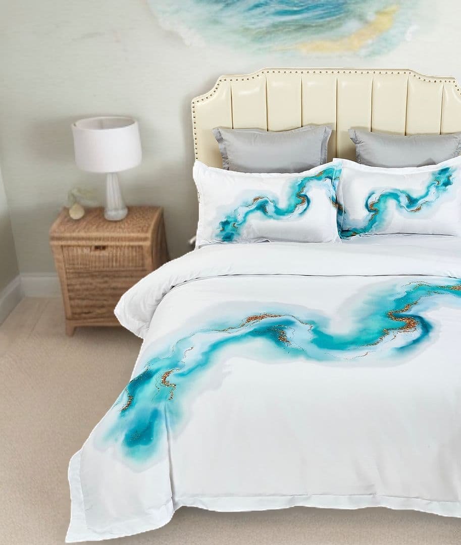 Ocean Marble Quilt Cover Set - King Size - V493-SM-K-10 V493 SM K 10 150791 02