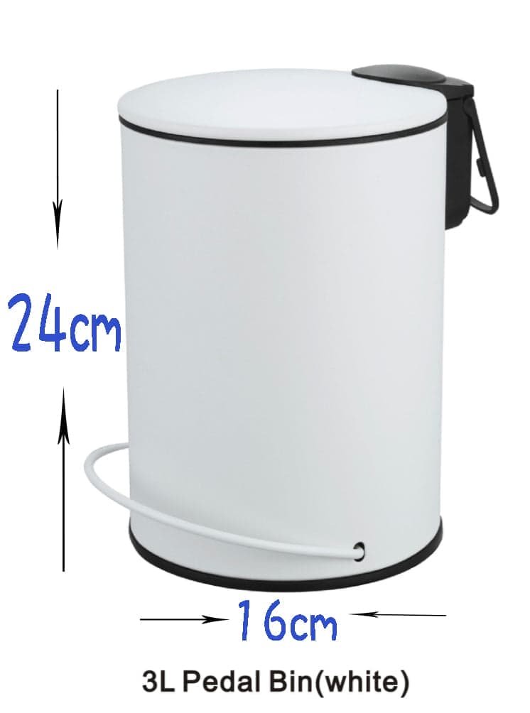 3L Soft Close Pedal Bin White - V498-3LBINWH 3L Soft Close Pedal Bin White - Image 4