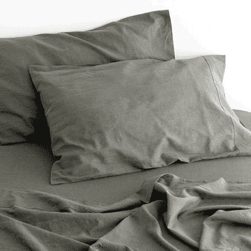 luxurious linen cotton sheet set 1 mega king grey - V517-LCSS-MKGREY luxurious linen cotton sheet set 1 mega king grey