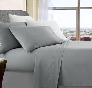 ultra soft microfibre sheet set queen silver