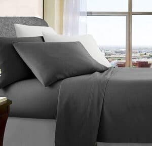ultra soft microfibre sheet set single charcoal