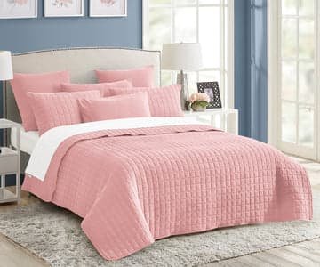 7 piece vintage stone wash comforter set king nude pink - V517-VSC7-KNP 7 piece vintage stone wash comforter set king nude pink