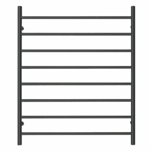 Premium Matte Black Towel Rack - 8 Bars, Round Design, AU Standard, 1000x850mm Wide