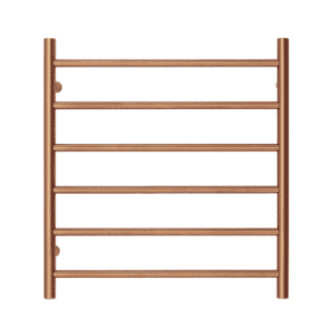 Premium Brushed Rose Gold Towel Rack - 6 Bars, Round Design, AU Standard, 650x620mm Wide