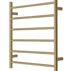 Premium Brushed Gold Towel Rack - 6 Bars, Round Design, AU Standard, 650x620mm Wide