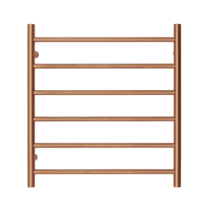Premium Polished Rose Gold Towel Rack - 6 Bars, Round Design, AU Standard, 650x620mm Wide