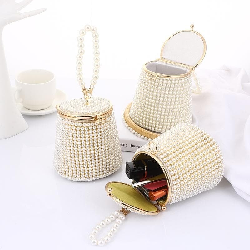 Golden Beige Pearl Mini Tote Bag - V562-2022842060DBT V562 2022842060DBT 202505191518 02