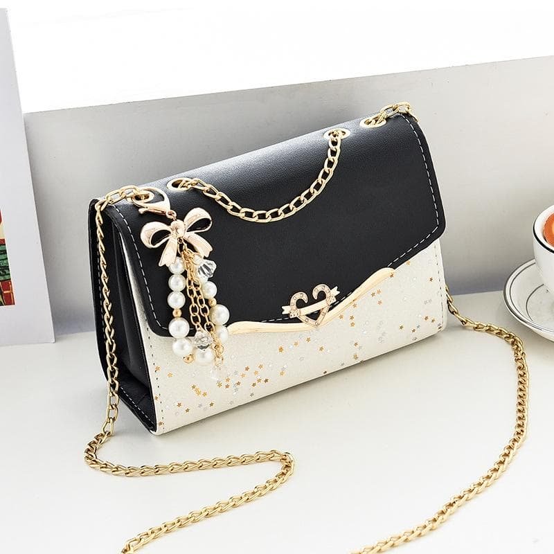 Sequined Messenger Shoulder Bag For Women Beige - White - V562-3004193060DBT V562 3004193060DBT 202505191530 12