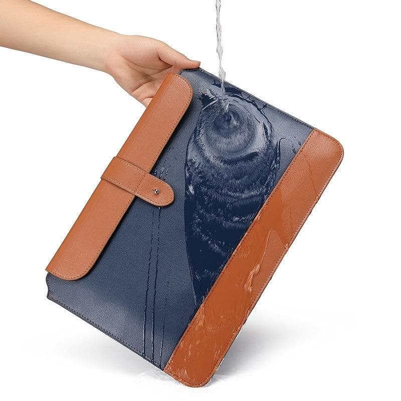 11-12 Inch Horizontal Microfiber Notebook Liner & Power Bag - Black & Brown - V562-3158455750DBT V562 3158455750DBT 202503062035 06