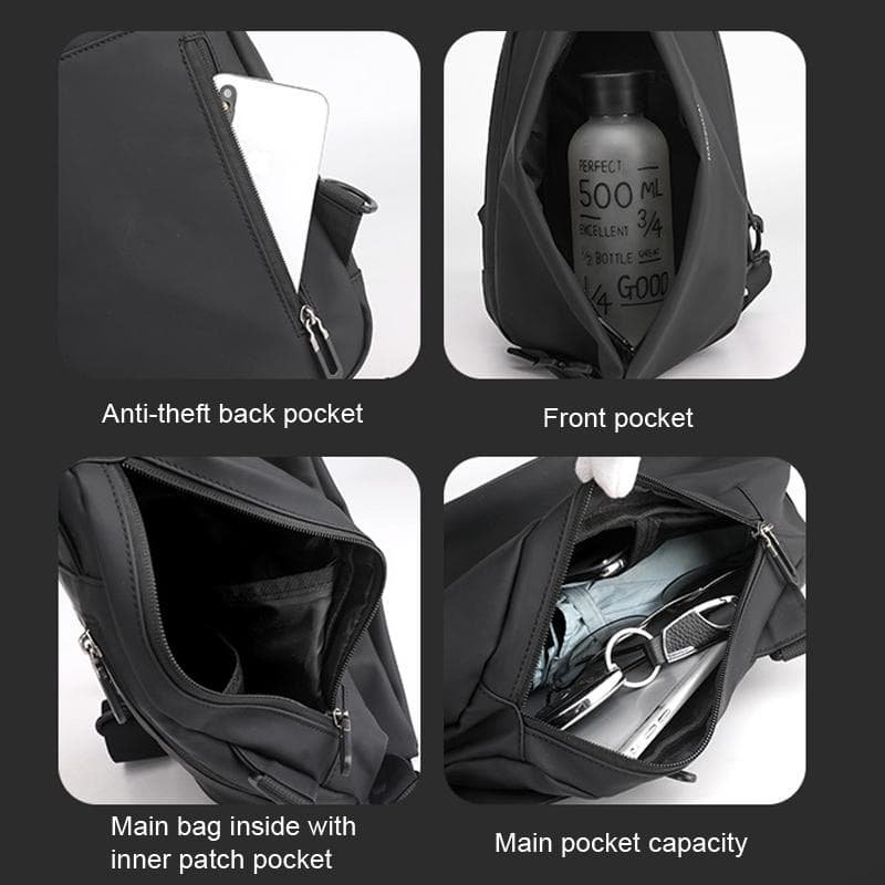Men Casual Shoulder Bag Chest Pack For On The Go Convenience - Dark Blue - V562-A1009013060DBT V562 A1009013060DBT 202508282220 05