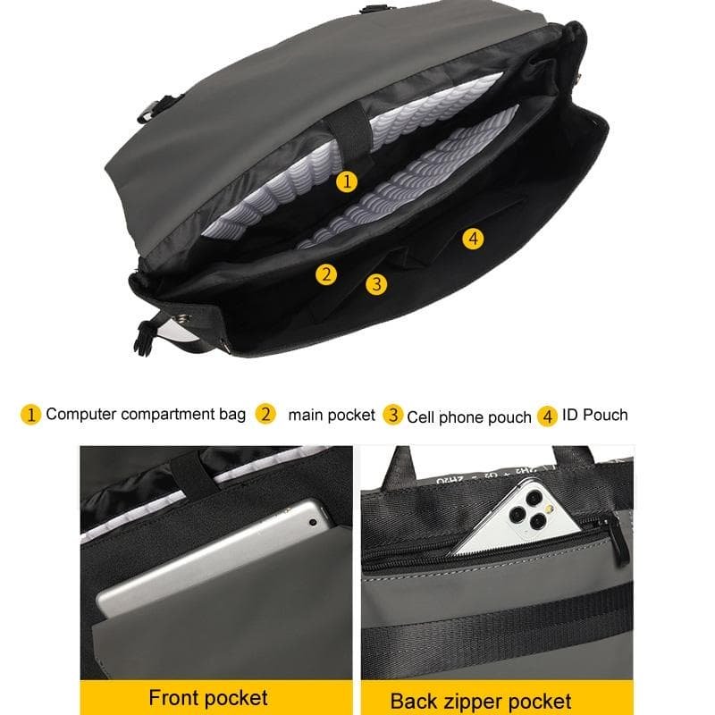 Anti-drop Crossbody Laptop Bag - Fits 13.3-16 Inch - Airbag Protection - Black Equation - V562-A1033023060DBT V562 A1033023060DBT 202502282252 05
