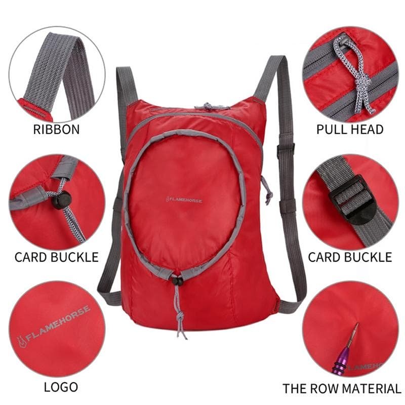 Waterproof Nylon Collapsible Backpack Lightweight Travel Bag For Women And Men - Orange - V562-A1055755910DBT V562 A1055755910DBT 202508282240 05
