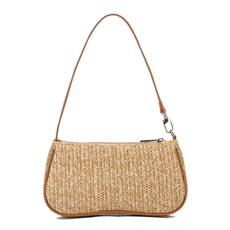 Khaki Woven Straw Shoulder Bag For Women - V562-A1058474060DBT V562 A1058474060DBT 202505191447 01