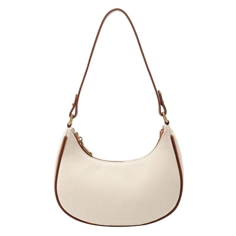 Stylish Crescent Shoulder Bag For Women - Beige With Brown - V562-A1069274060DBT V562 A1069274060DBT 202505191441 01