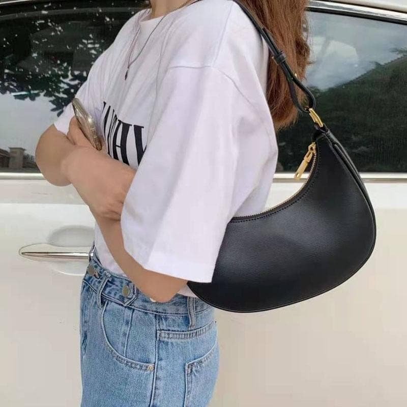 Stylish Crescent Shoulder Bag For Women - Beige With Brown - V562-A1069274060DBT V562 A1069274060DBT 202505191441 04