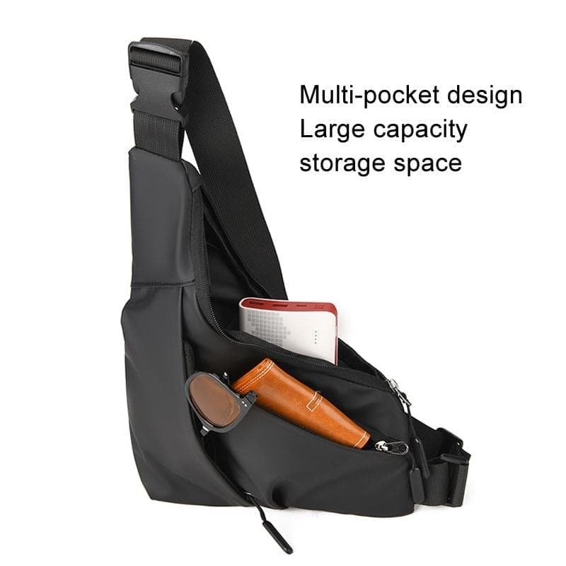 Leather Anti Theft Triangle Bag Secure Crossbody Chest Bag - Grey - V562-A1070254060DBT V562 A1070254060DBT 202503041241 08