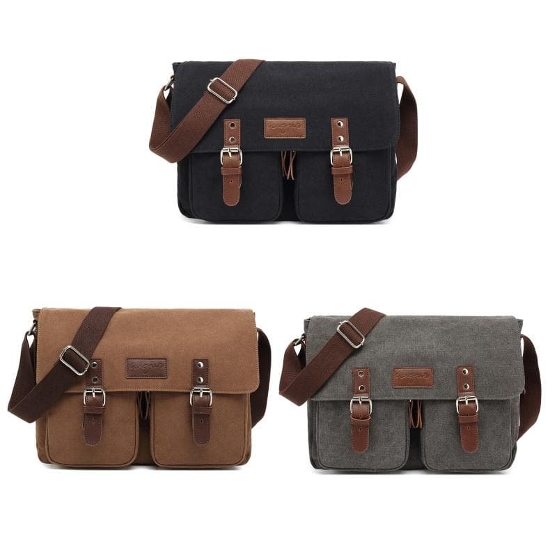 Men Canvas Crossbody Messenger Bag - Black - V562-A1083142060DBT V562 A1083142060DBT 202508291225 02