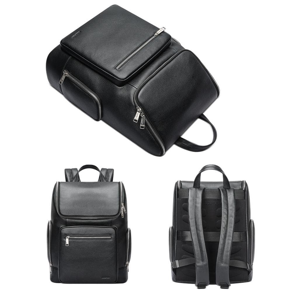 Large-capacity Waterproof Laptop Backpack in First-layer Cowhide - Black - V562-A1086284060DBT V562 A1086284060DBT 202508271052 02