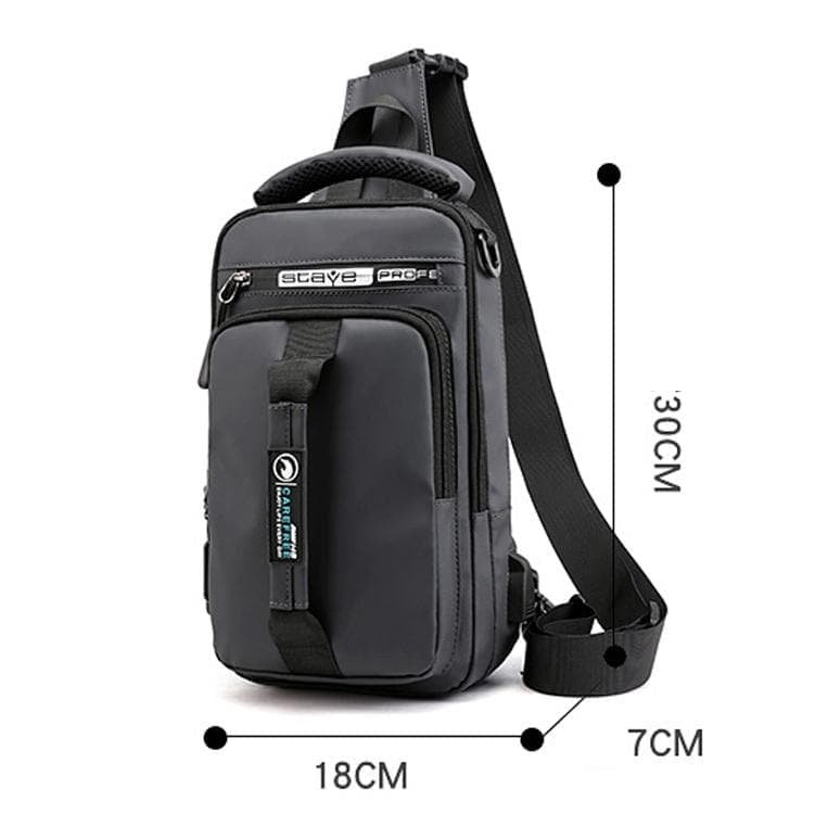Men Multifunctional Chest Bag Usb Charging Port Single / Double Shoulder - Khaki - V562-A1096691750DBT V562 A1096691750DBT 202508282311 03