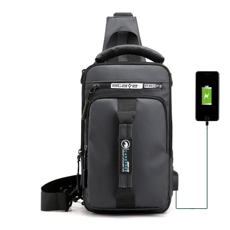 Men Multifunctional Chest Bag Usb Charging Port Single / Double Shoulder - Khaki - V562-A1096691750DBT V562 A1096691750DBT 202508282311 13